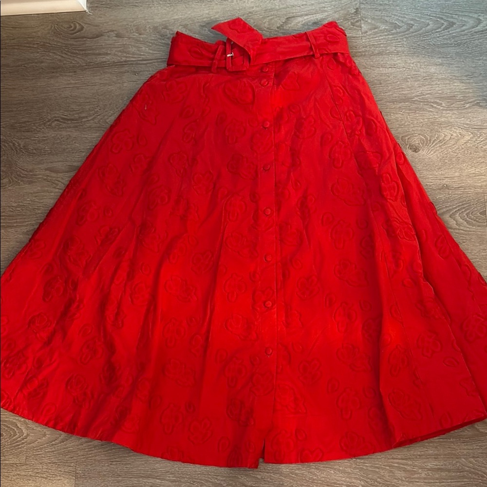 Maeve Red Maxi A-Line Skirt